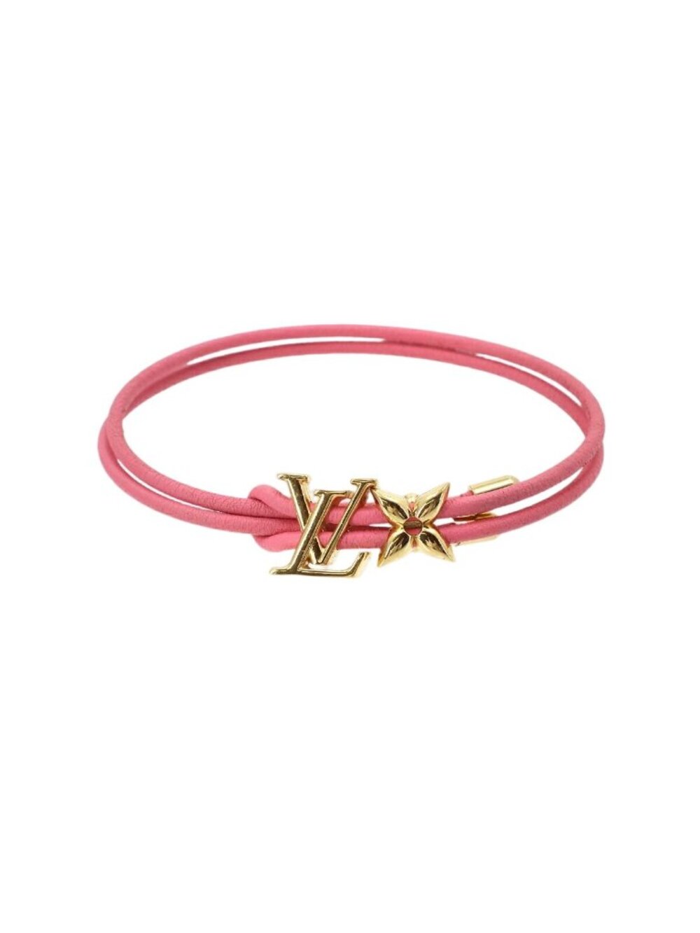 Louis Vuitton Bracelet LV Blue Leather Pink Gold
